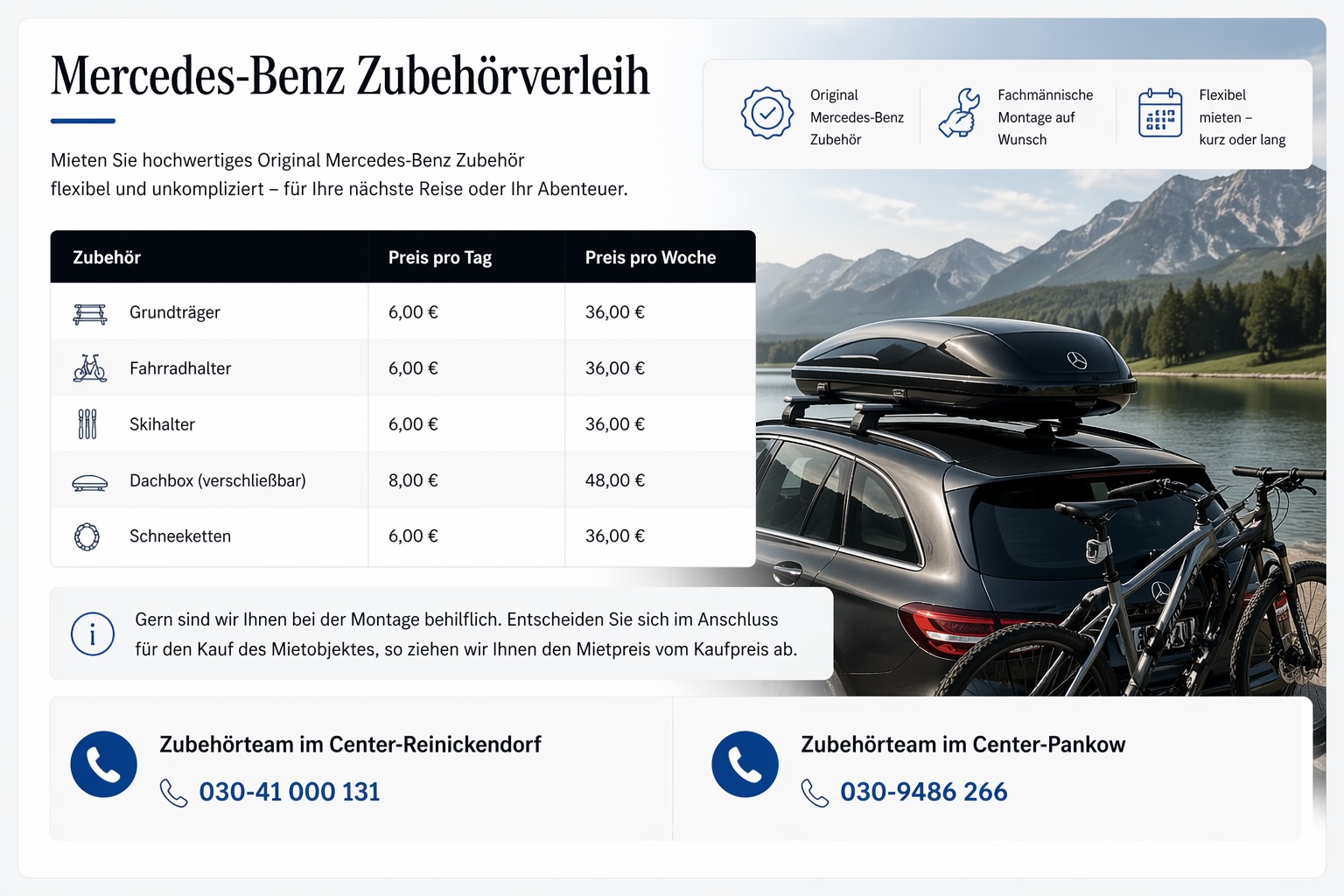 Originalzubeh�r bei uns leihen